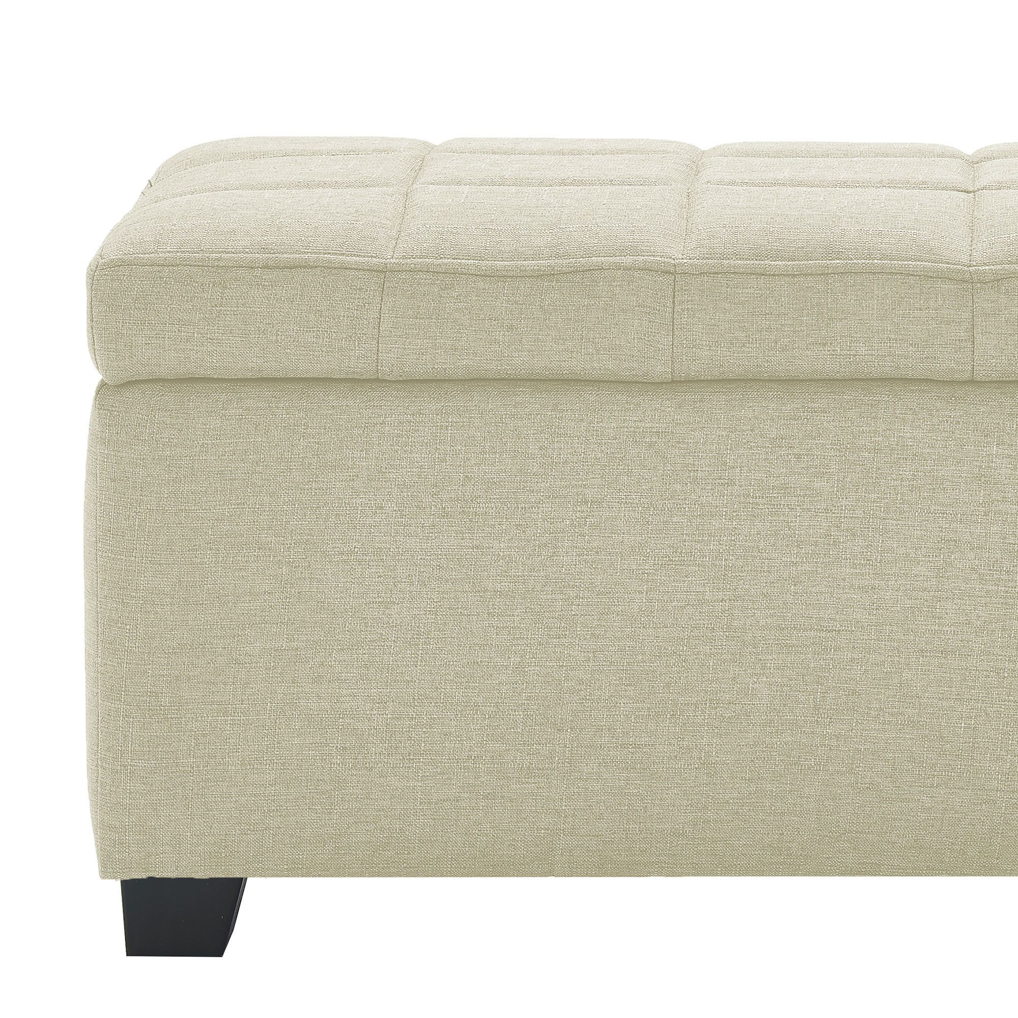 Lila Rectangular Storage Ottoman Bench in Beige