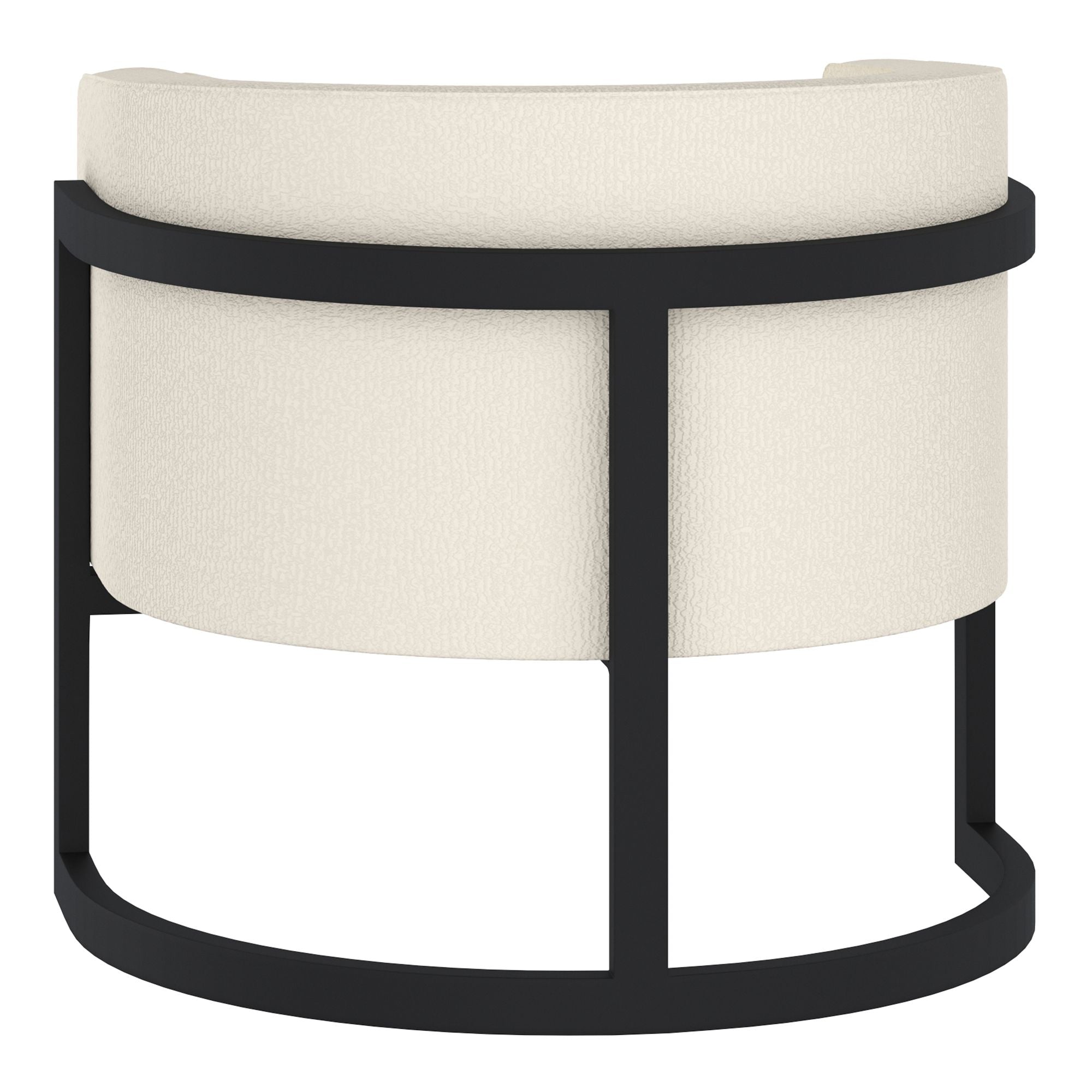 Zhuri Accent Chair in Ivory Boucle and Black