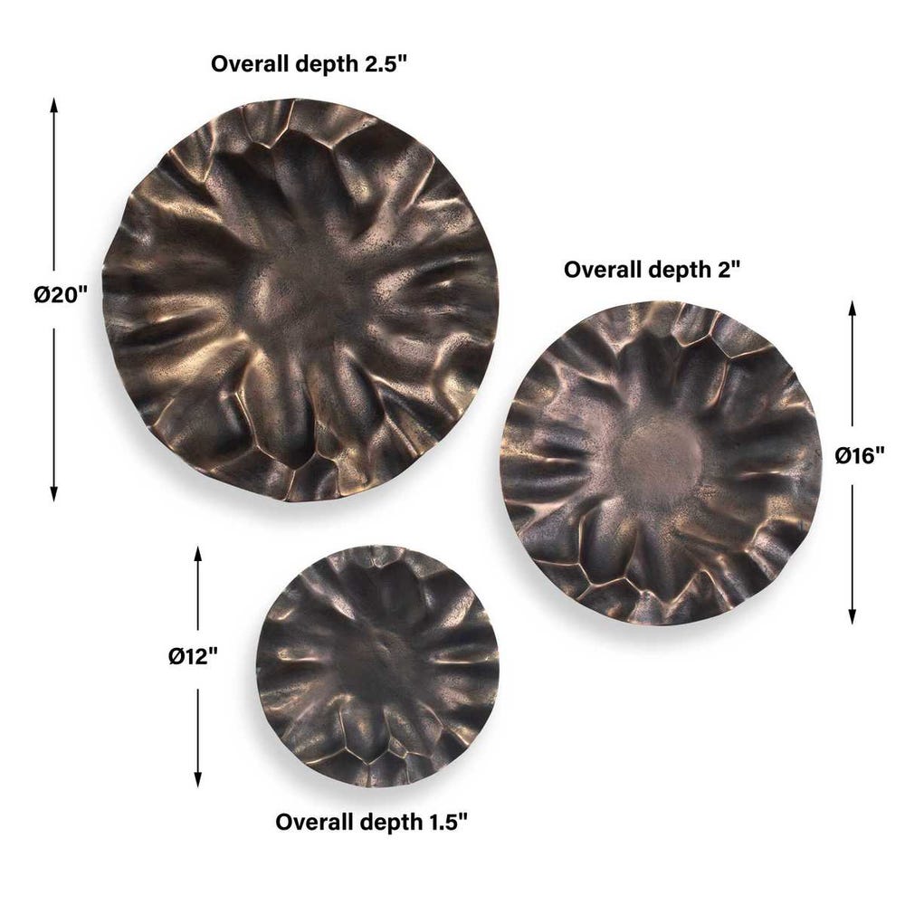 Peonia Outdoor Wall Decor, S/3