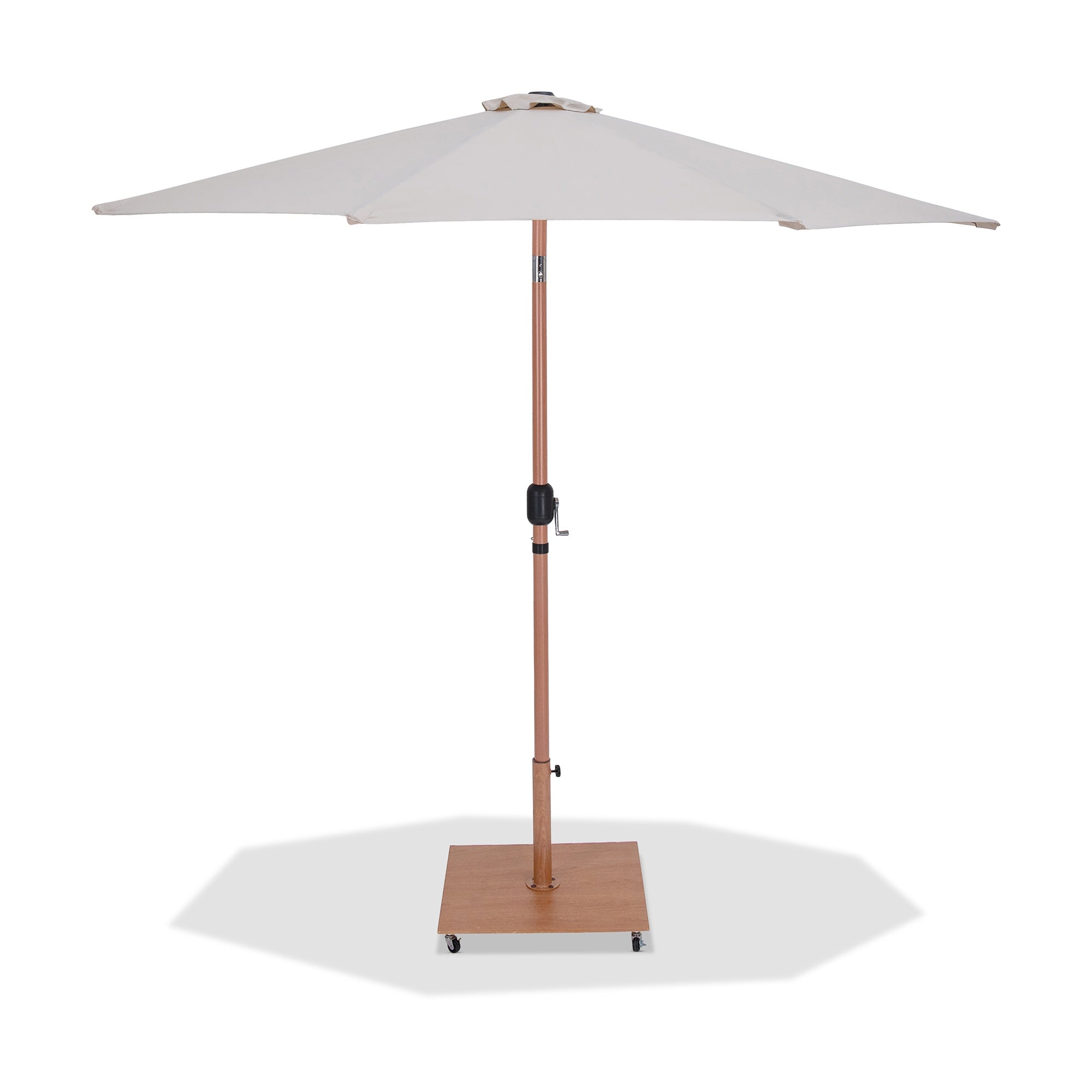 Fiji Water Resistant Fabric And Aluminum Patio Umbrella With Base Set