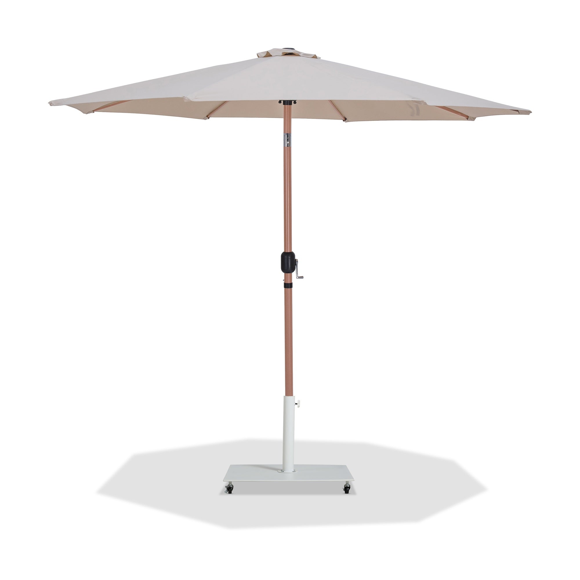 Fiji Water Resistant Fabric And Aluminum Patio Umbrella With Base Set