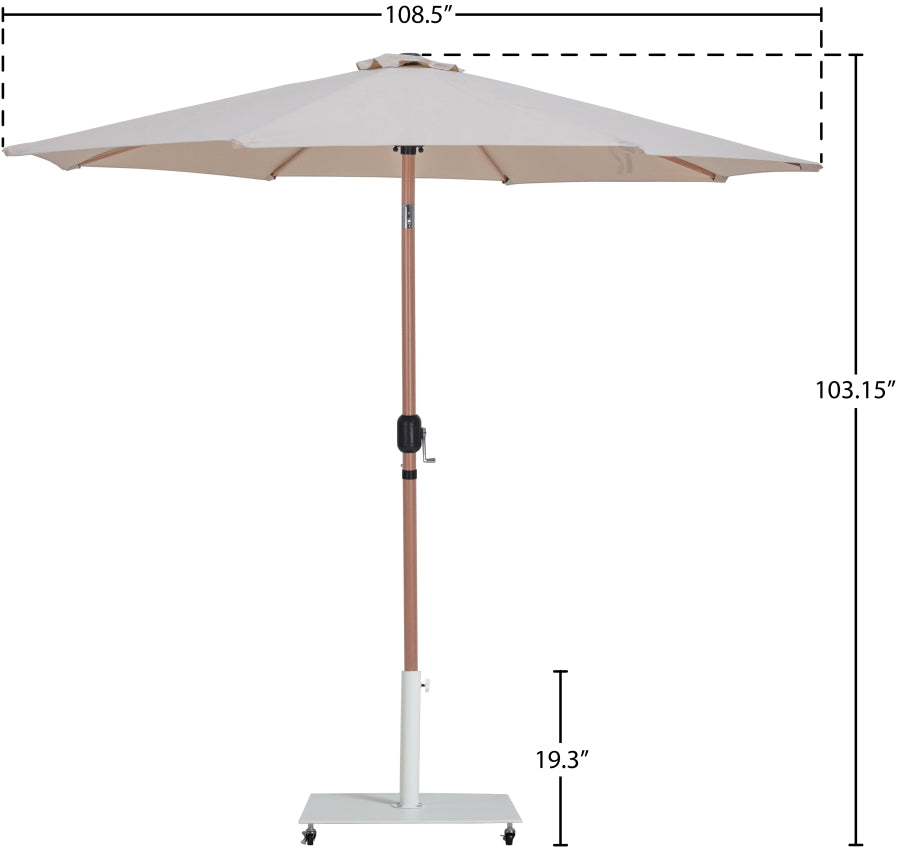 Fiji Water Resistant Fabric And Aluminum Patio Umbrella With Base Set
