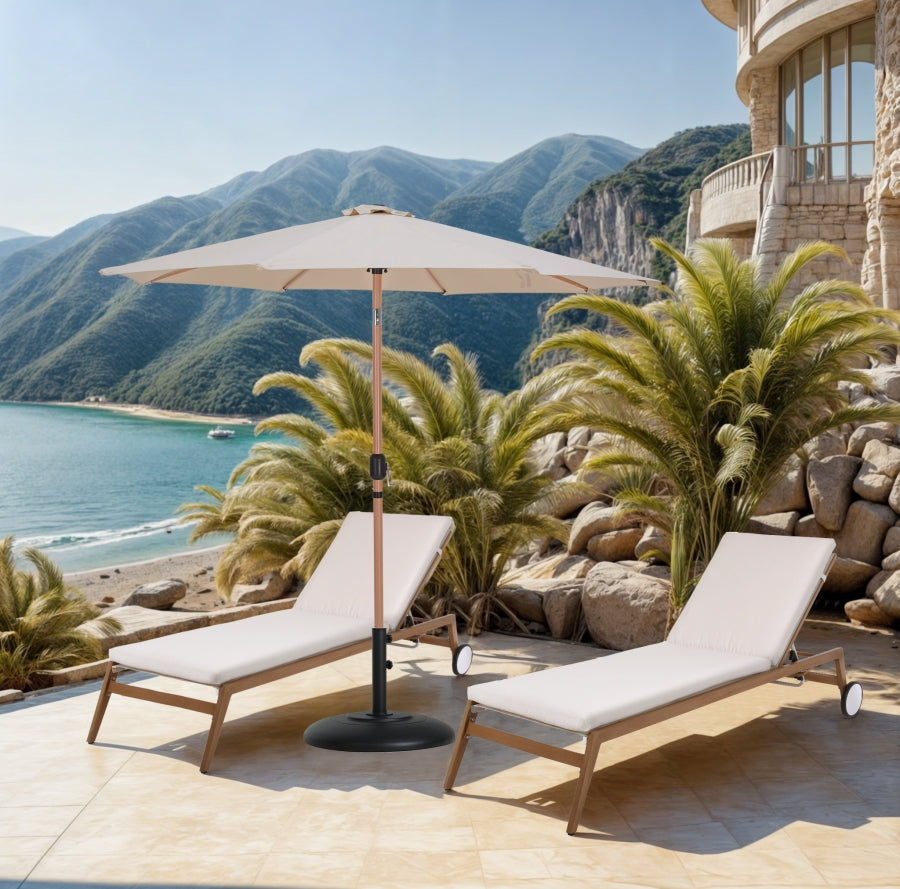 Fiji Water Resistant Fabric And Aluminum Patio Umbrella With Base Set