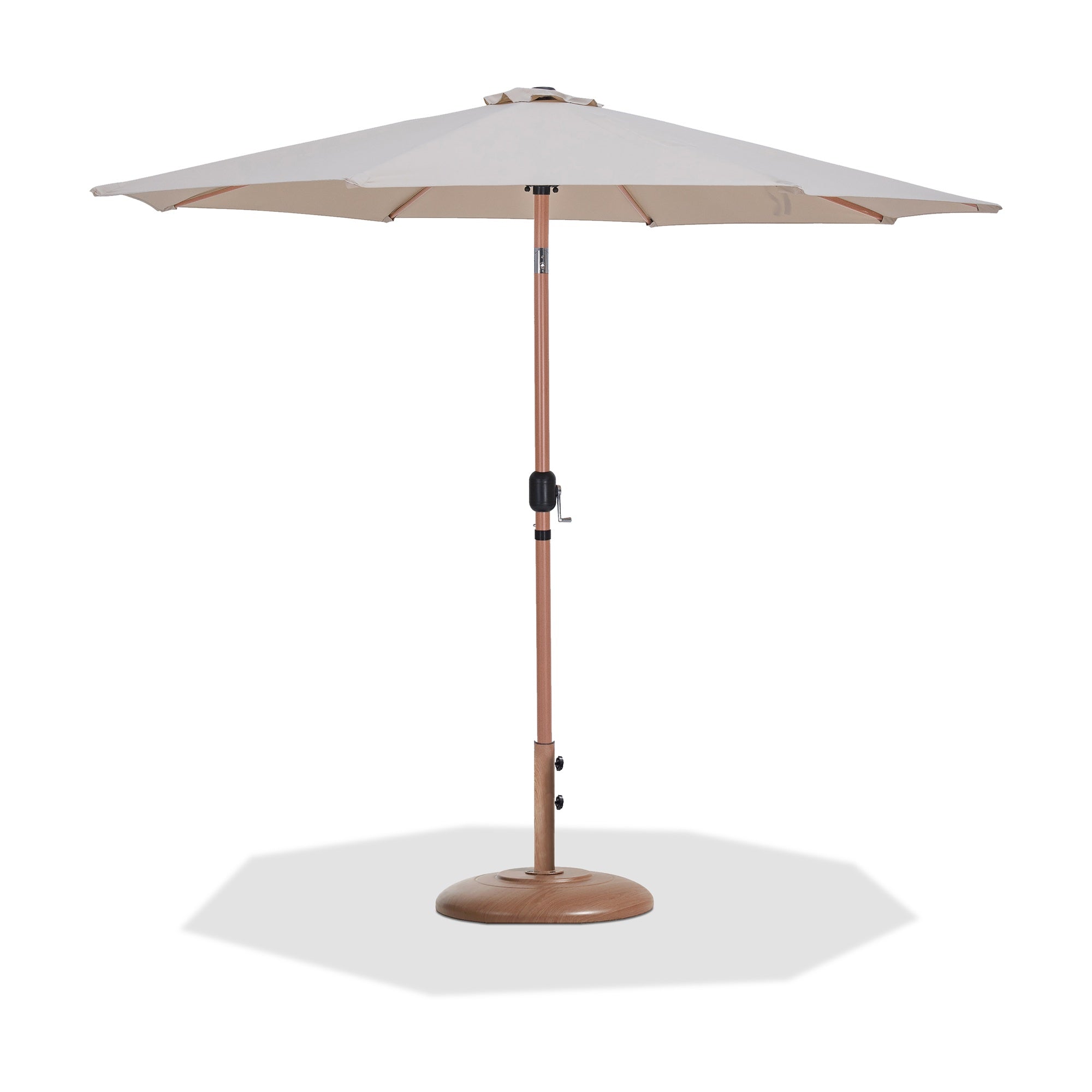 Fiji Water Resistant Fabric And Aluminum Patio Umbrella With Base Set