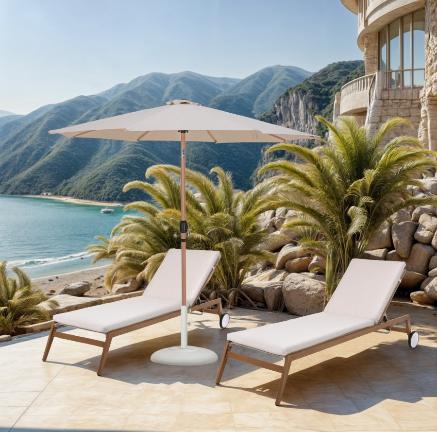 Fiji Water Resistant Fabric And Aluminum Patio Umbrella With Base Set