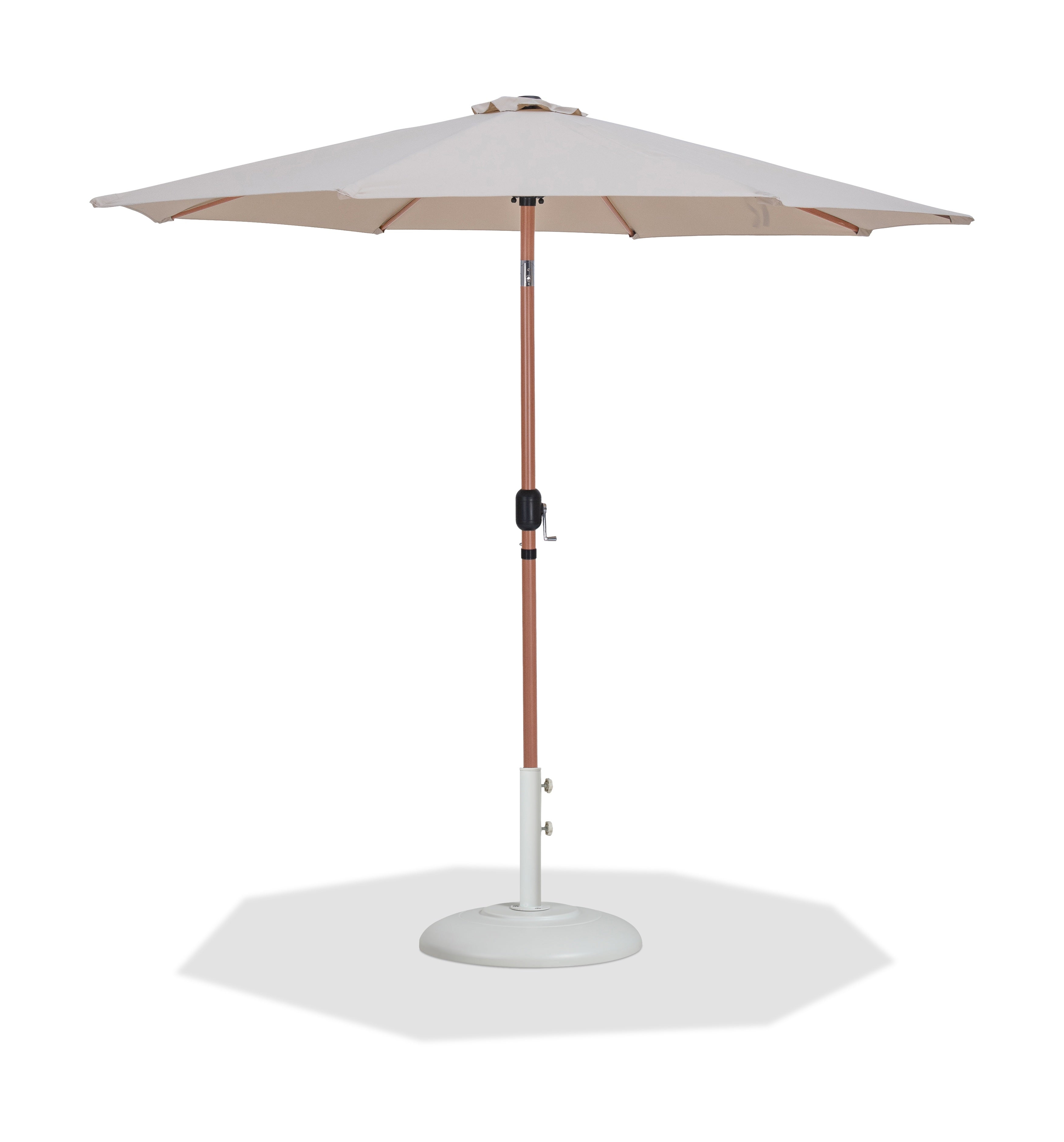 Fiji Water Resistant Fabric And Aluminum Patio Umbrella With Base Set