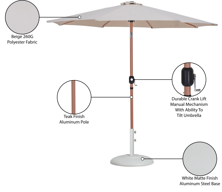 Fiji Water Resistant Fabric And Aluminum Patio Umbrella With Base Set