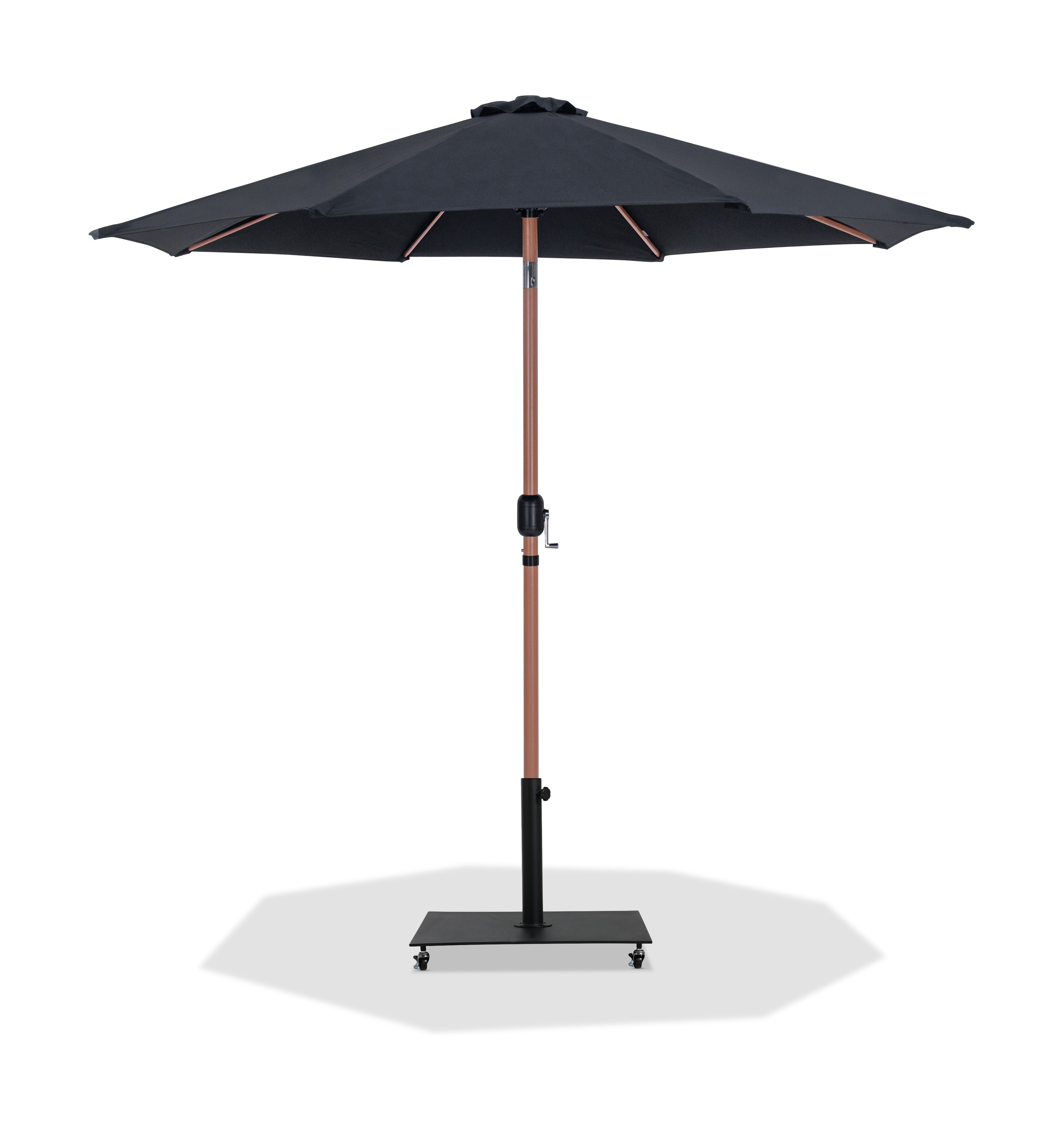 Fiji Water Resistant Fabric And Aluminum Patio Umbrella With Base Set