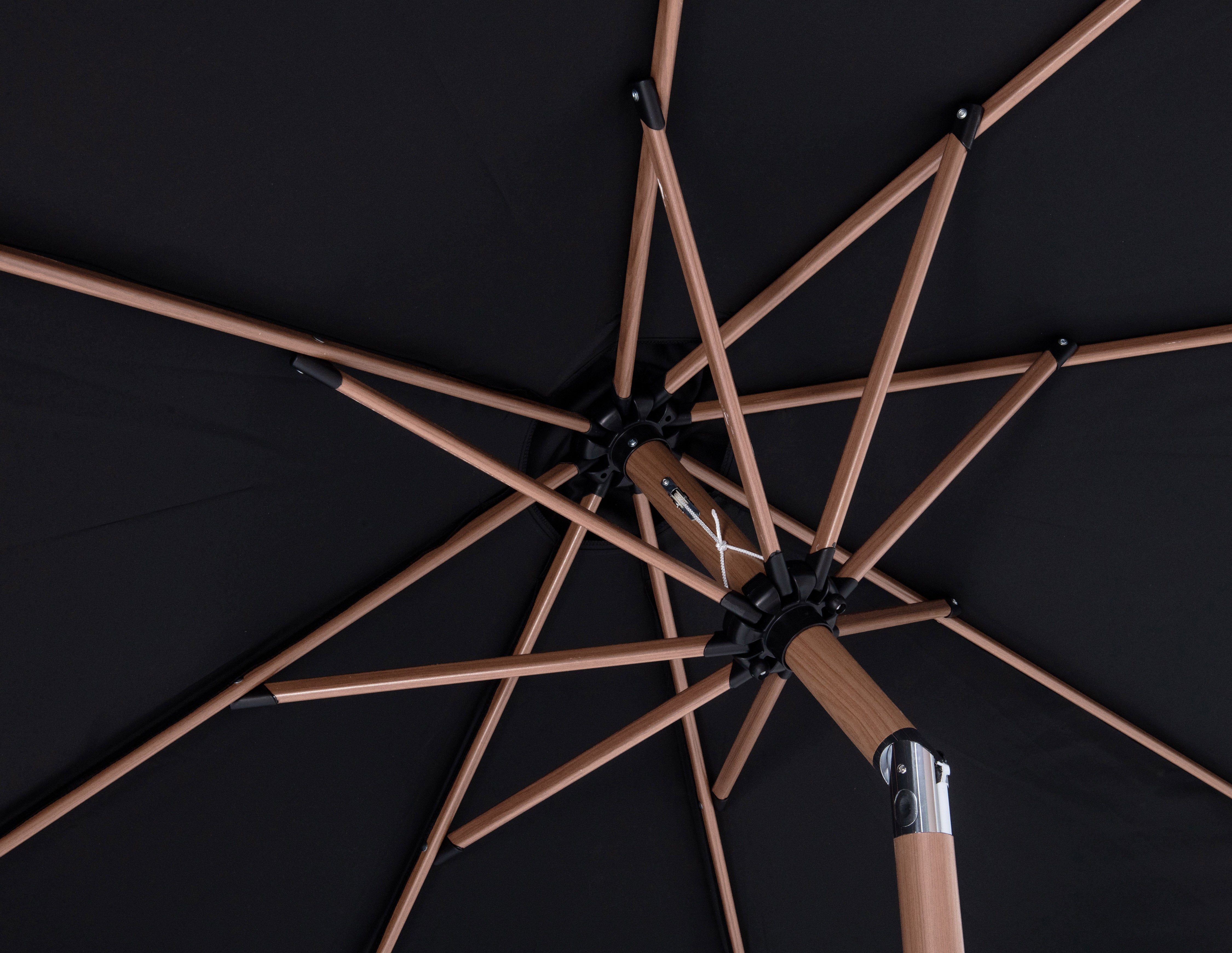 Fiji Water Resistant Fabric And Aluminum Patio Umbrella With Base Set