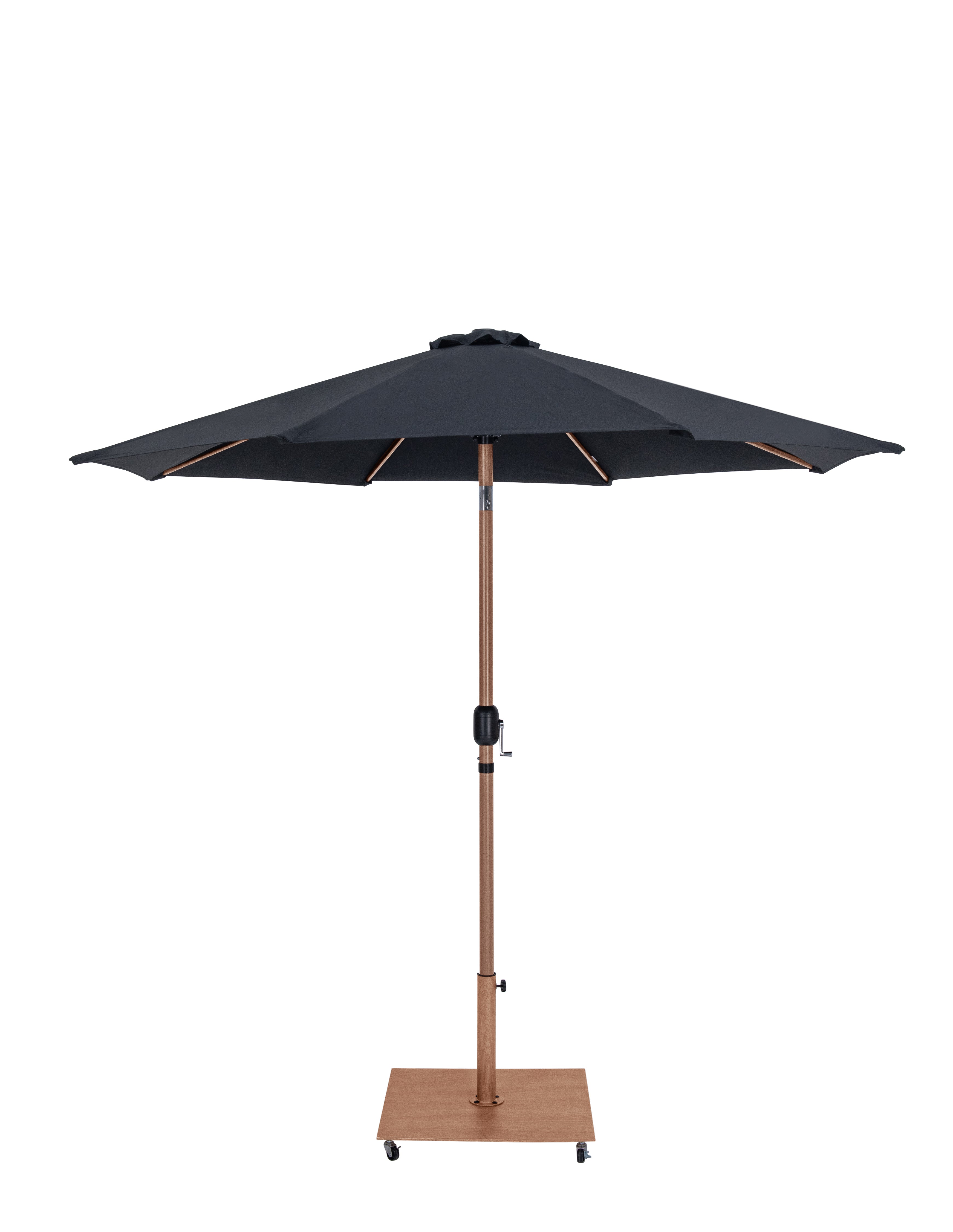 Fiji Water Resistant Fabric And Aluminum Patio Umbrella With Base Set