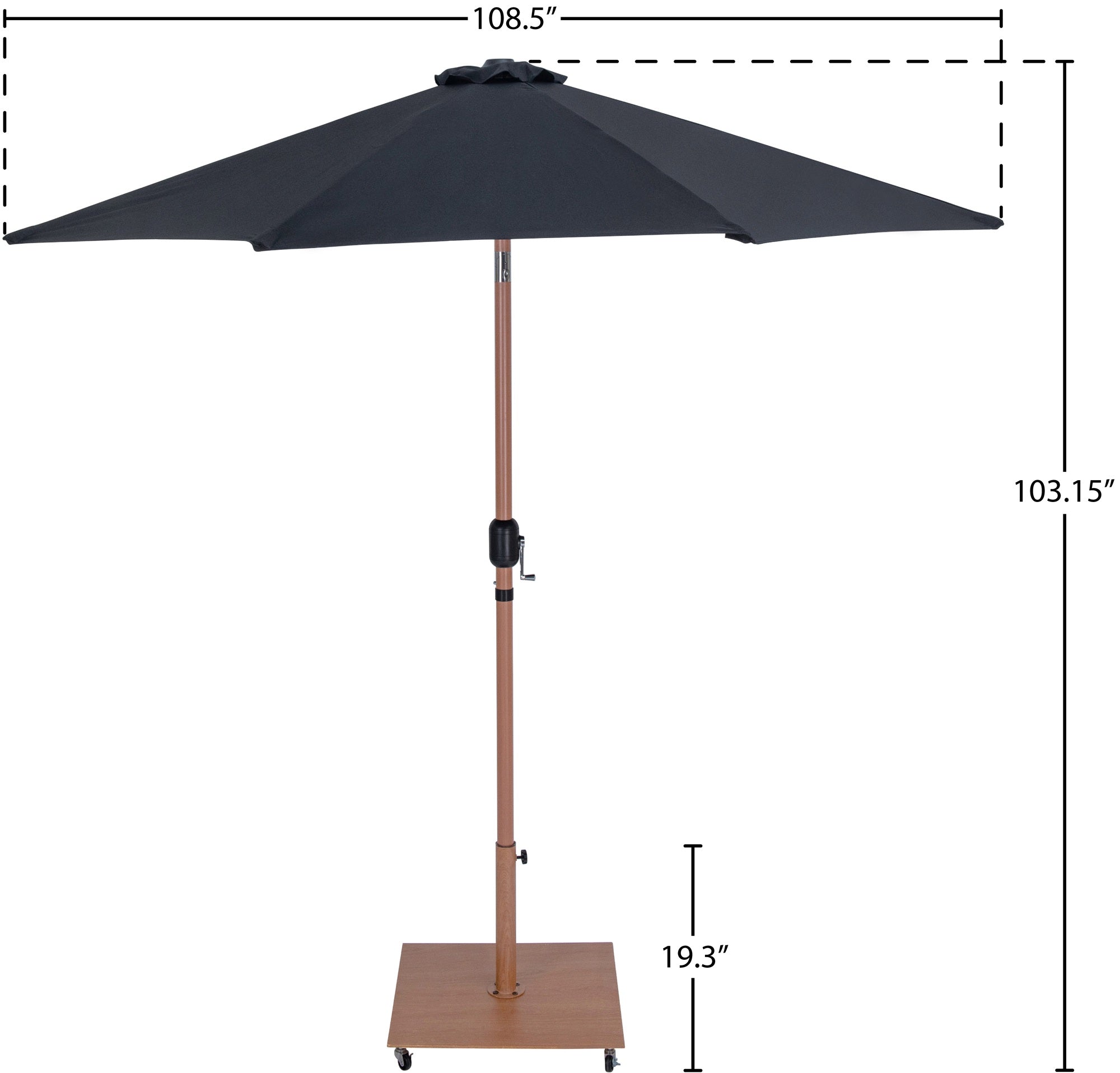 Fiji Water Resistant Fabric And Aluminum Patio Umbrella With Base Set