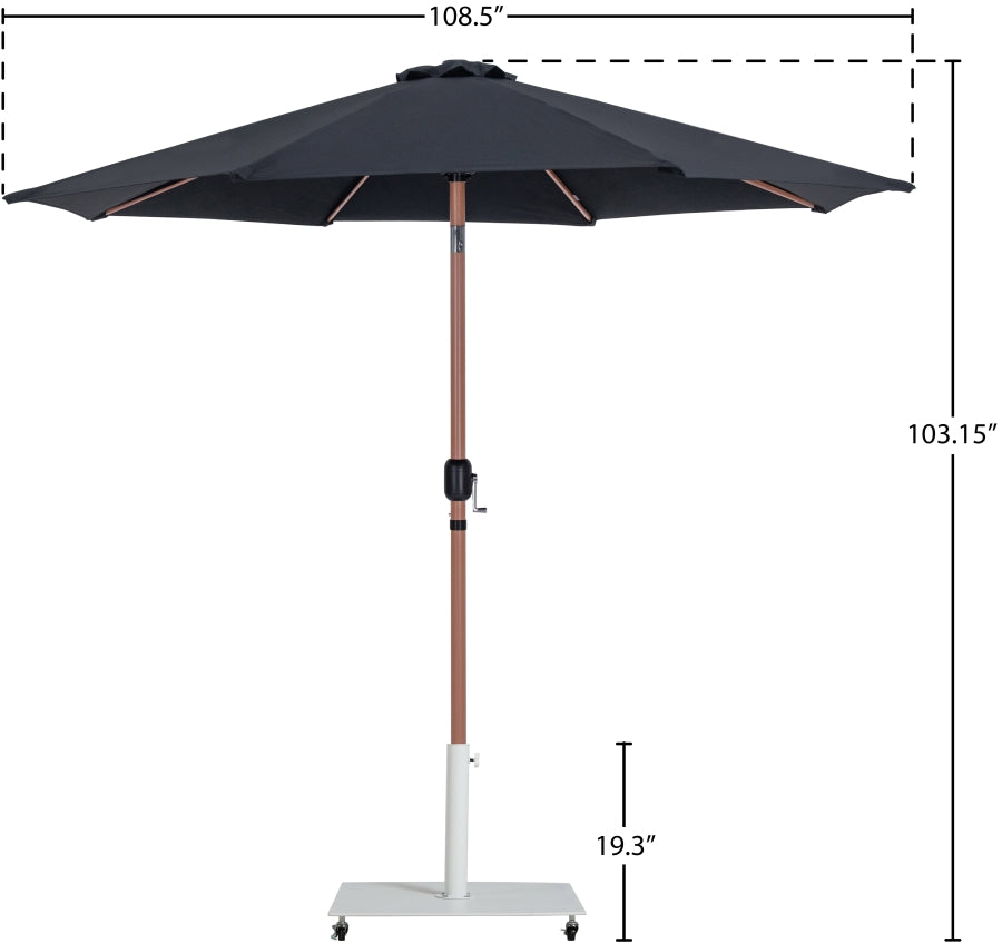 Fiji Water Resistant Fabric And Aluminum Patio Umbrella With Base Set