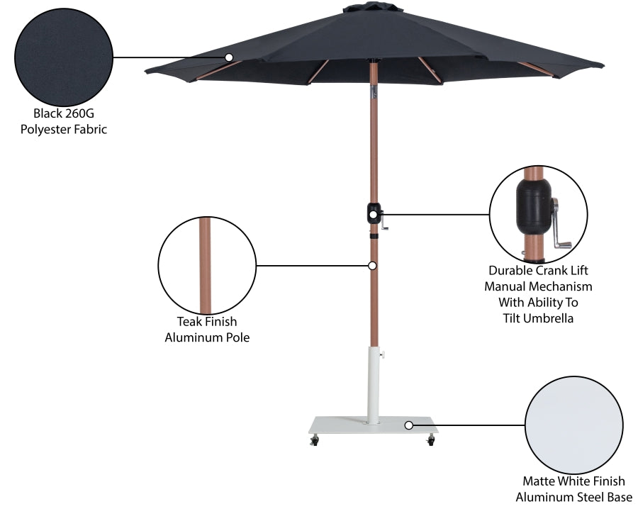 Fiji Water Resistant Fabric And Aluminum Patio Umbrella With Base Set