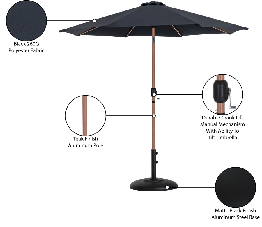 Fiji Water Resistant Fabric And Aluminum Patio Umbrella With Base Set
