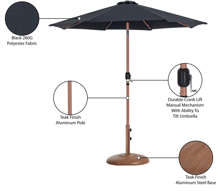 Fiji Water Resistant Fabric And Aluminum Patio Umbrella With Base Set
