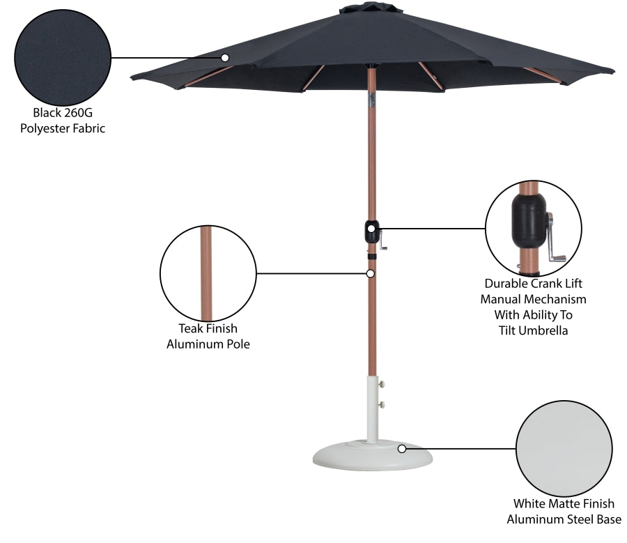Fiji Water Resistant Fabric And Aluminum Patio Umbrella With Base Set