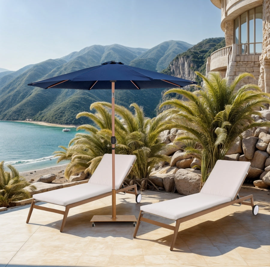 Fiji Water Resistant Fabric And Aluminum Patio Umbrella With Base Set