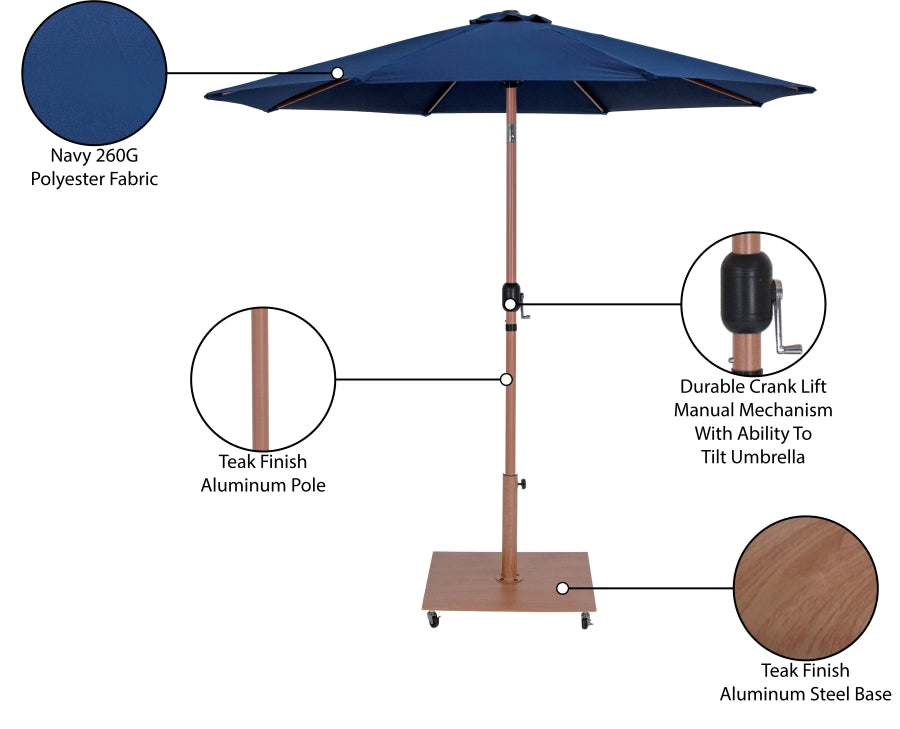 Fiji Water Resistant Fabric And Aluminum Patio Umbrella With Base Set