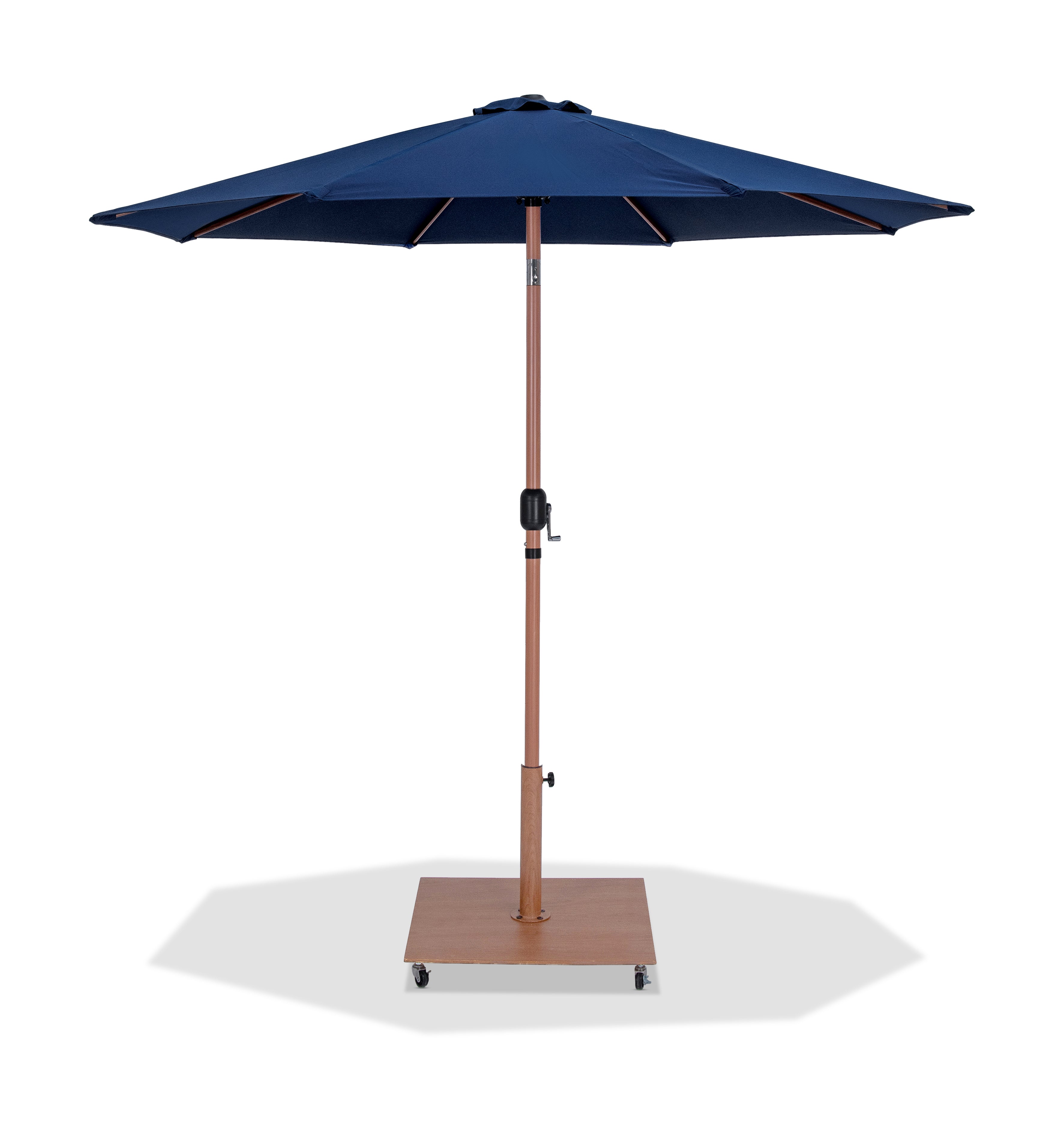 Fiji Water Resistant Fabric And Aluminum Patio Umbrella With Base Set