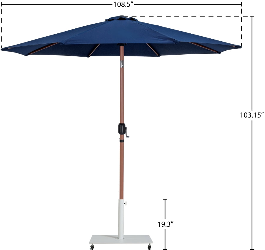 Fiji Water Resistant Fabric And Aluminum Patio Umbrella With Base Set