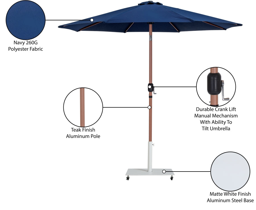 Fiji Water Resistant Fabric And Aluminum Patio Umbrella With Base Set