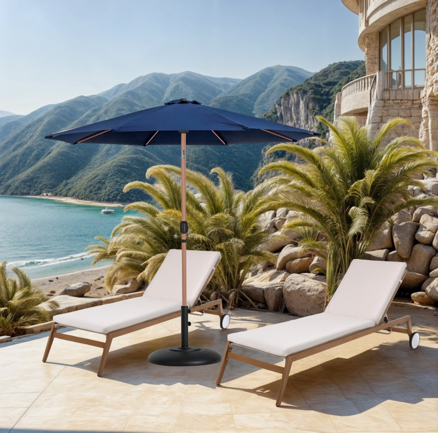 Fiji Water Resistant Fabric And Aluminum Patio Umbrella With Base Set