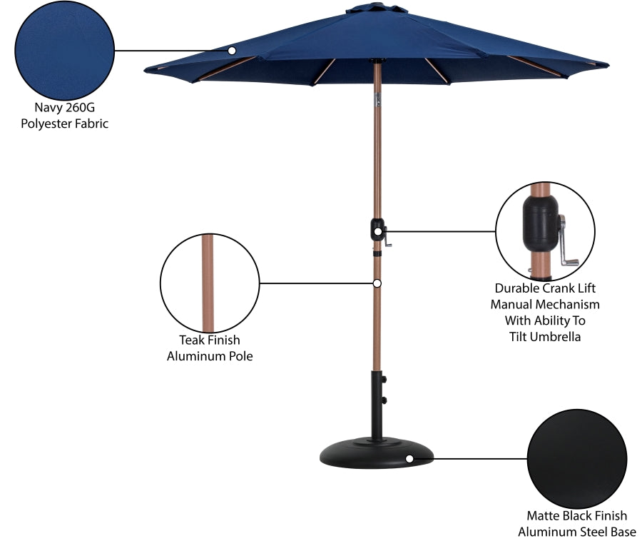 Fiji Water Resistant Fabric And Aluminum Patio Umbrella With Base Set
