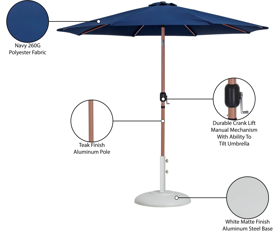 Fiji Water Resistant Fabric And Aluminum Patio Umbrella With Base Set