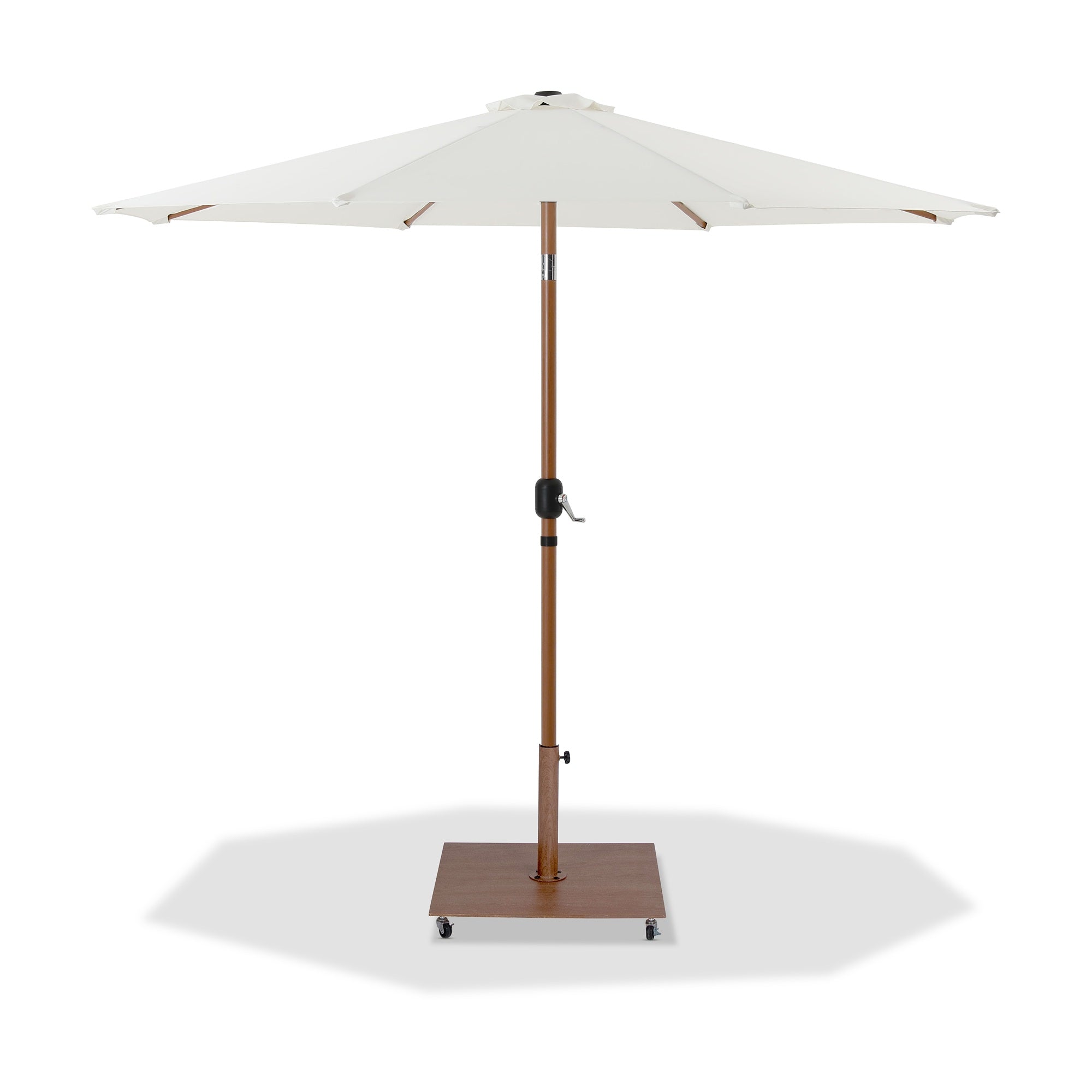 Fiji Water Resistant Fabric And Aluminum Patio Umbrella With Base Set