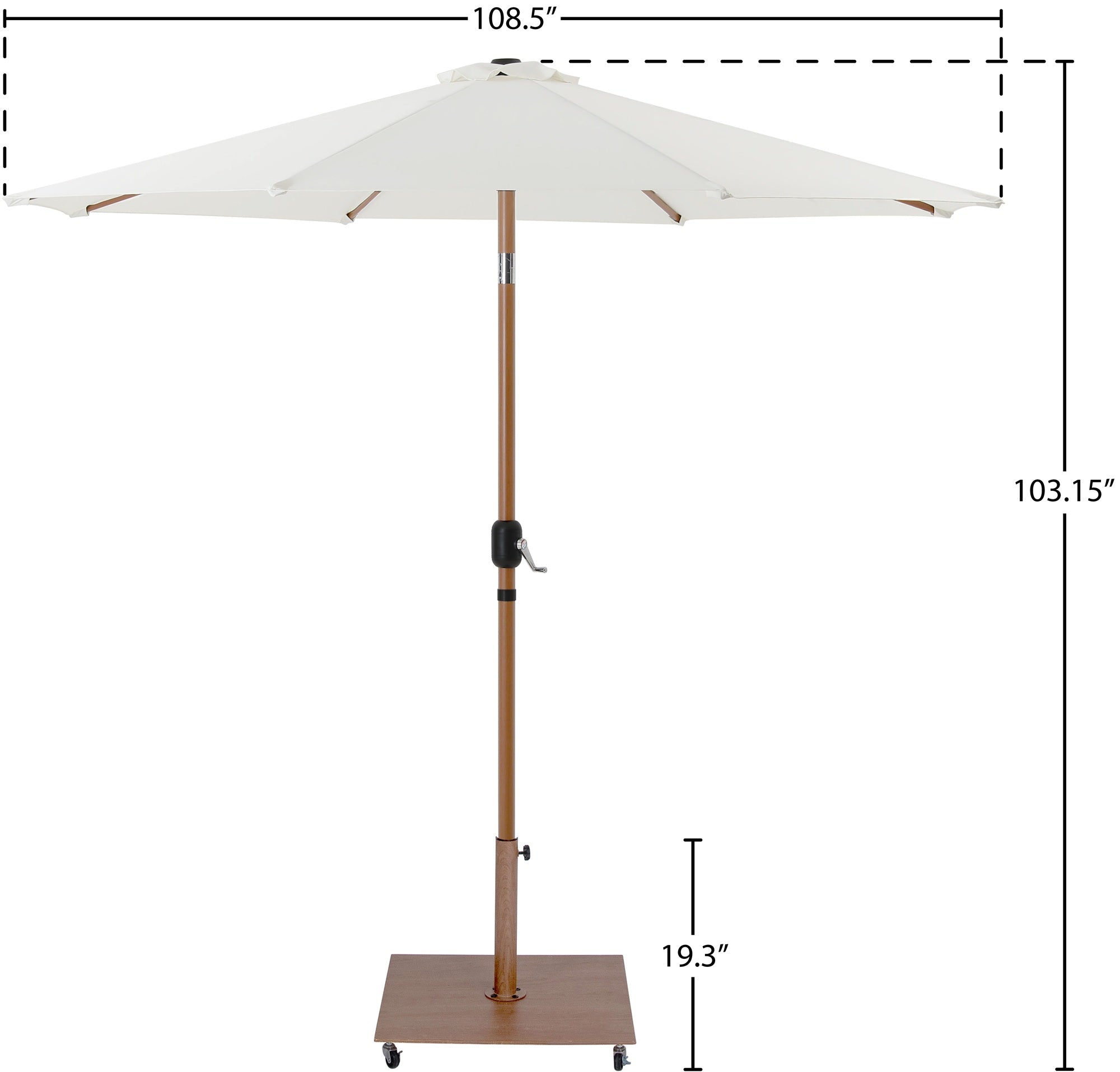 Fiji Water Resistant Fabric And Aluminum Patio Umbrella With Base Set