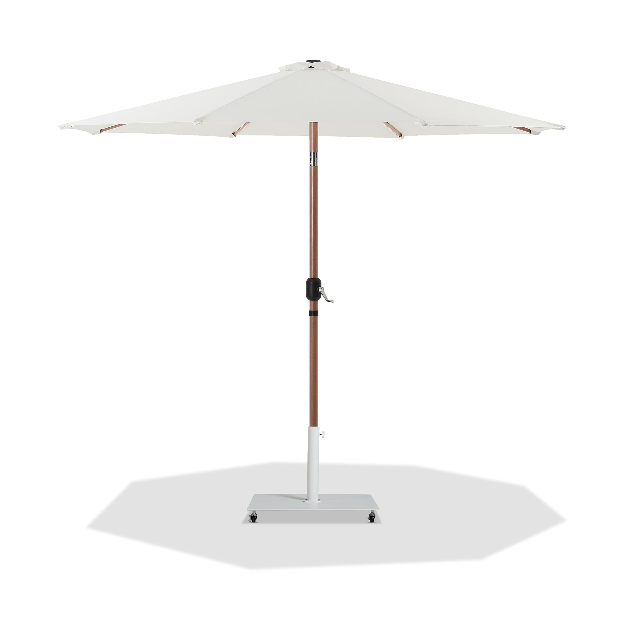 Fiji Water Resistant Fabric And Aluminum Patio Umbrella With Base Set