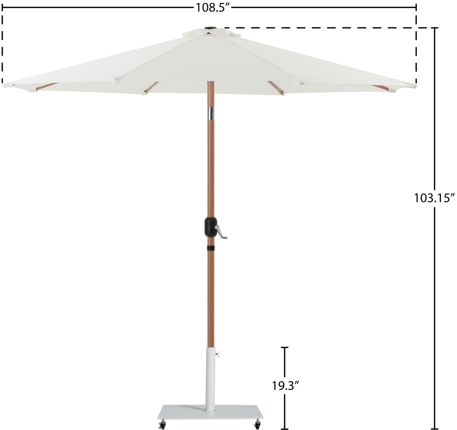 Fiji Water Resistant Fabric And Aluminum Patio Umbrella With Base Set