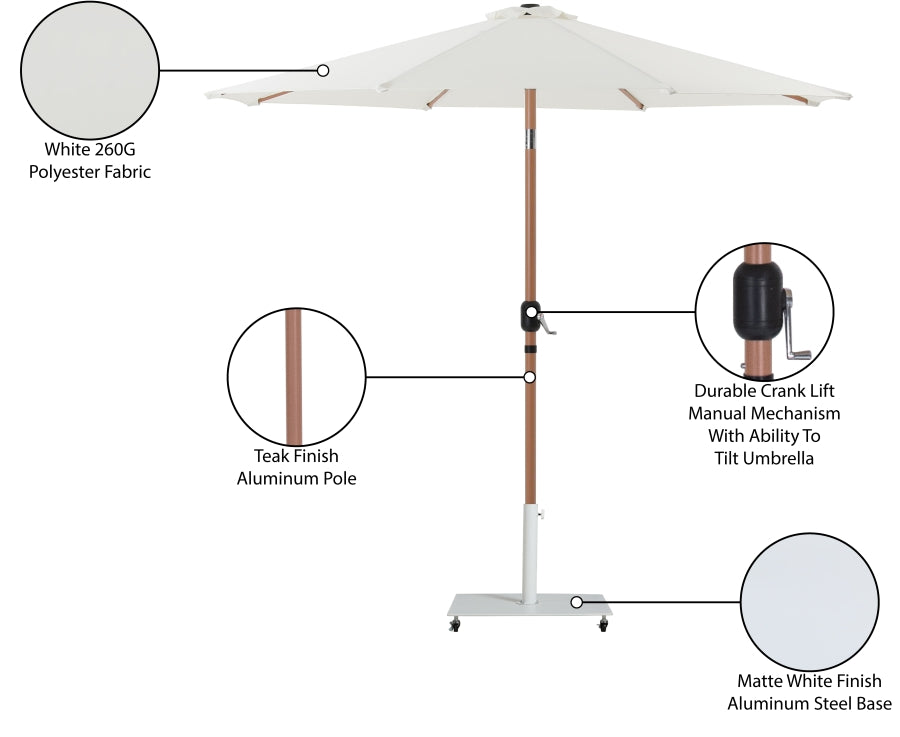 Fiji Water Resistant Fabric And Aluminum Patio Umbrella With Base Set