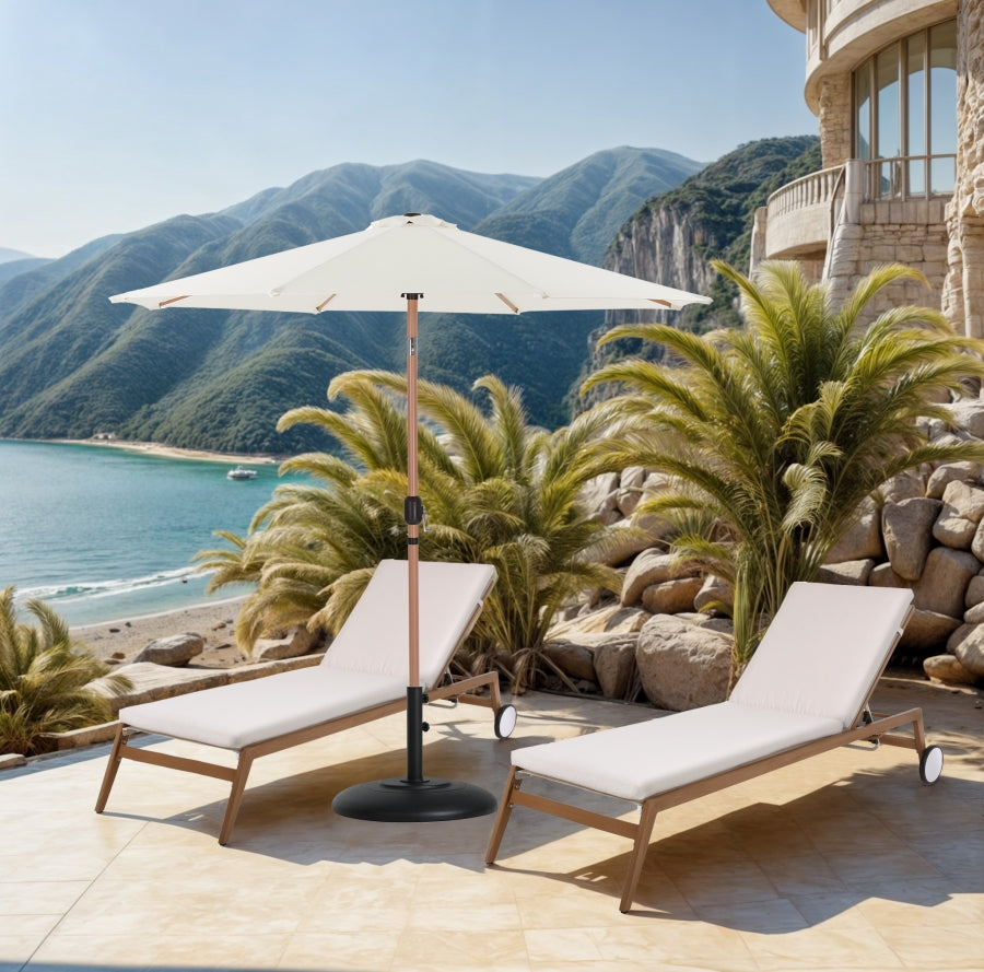 Fiji Water Resistant Fabric And Aluminum Patio Umbrella With Base Set