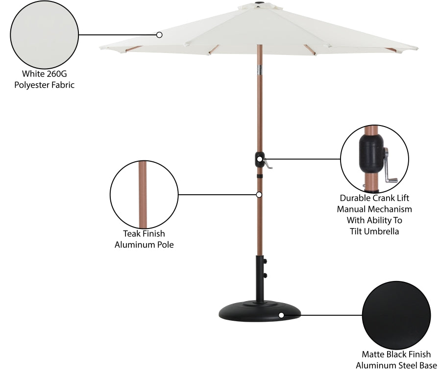 Fiji Water Resistant Fabric And Aluminum Patio Umbrella With Base Set