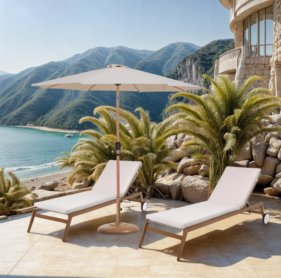 Fiji Water Resistant Fabric And Aluminum Patio Umbrella With Base Set