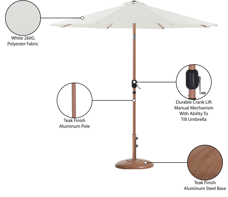 Fiji Water Resistant Fabric And Aluminum Patio Umbrella With Base Set