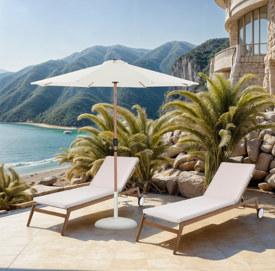 Fiji Water Resistant Fabric And Aluminum Patio Umbrella With Base Set