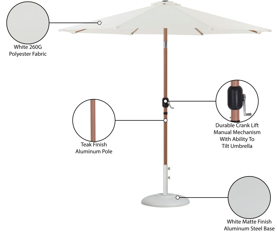 Fiji Water Resistant Fabric And Aluminum Patio Umbrella With Base Set