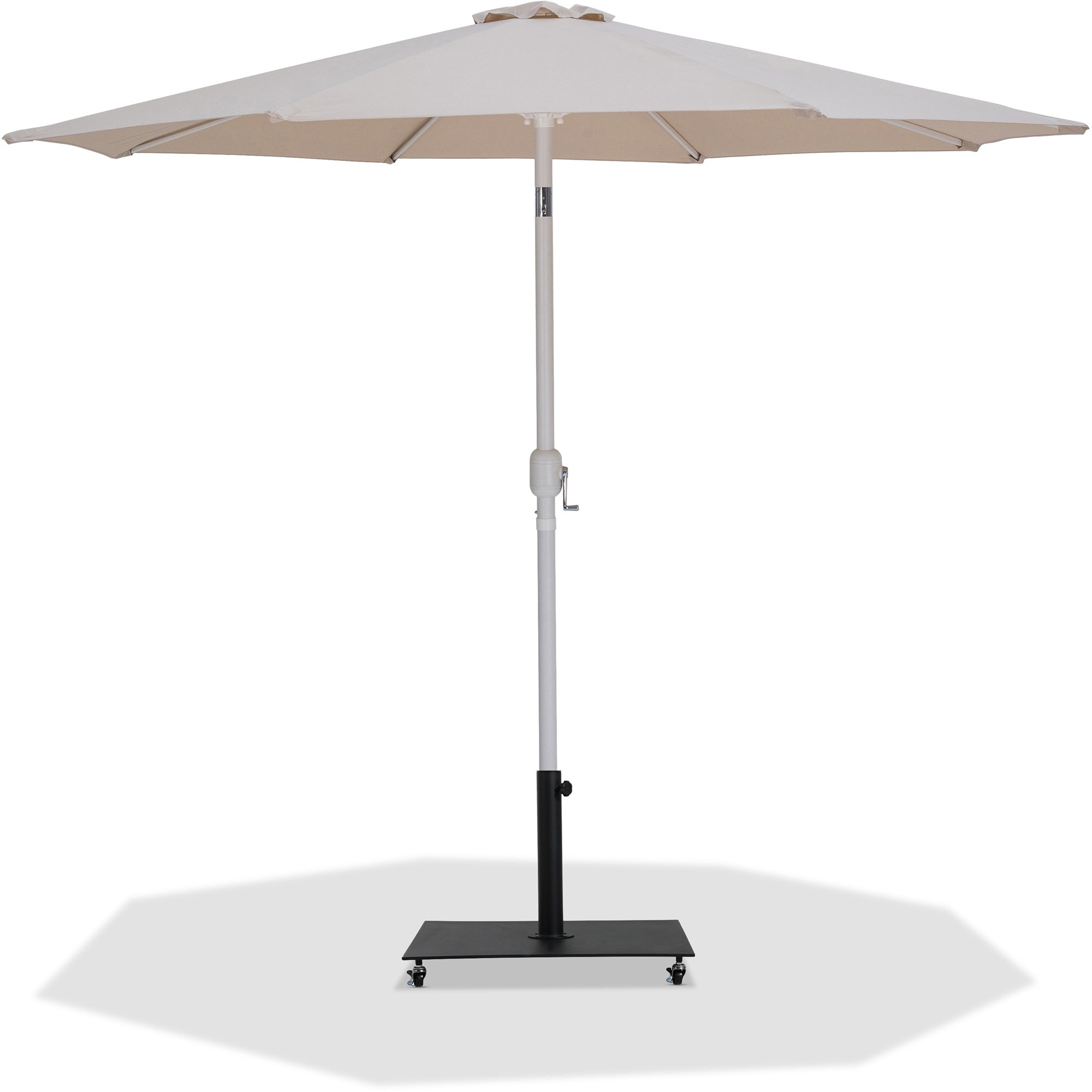 Fiji Water Resistant Fabric And Aluminum Patio Umbrella With Base Set