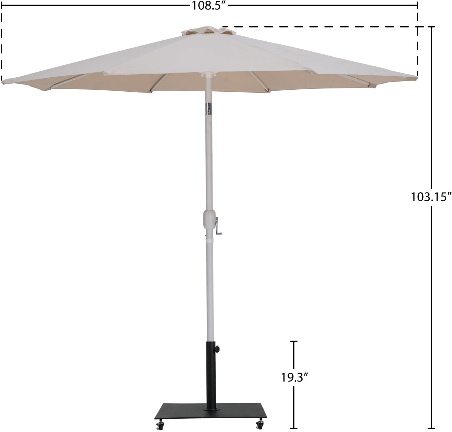 Fiji Water Resistant Fabric And Aluminum Patio Umbrella With Base Set