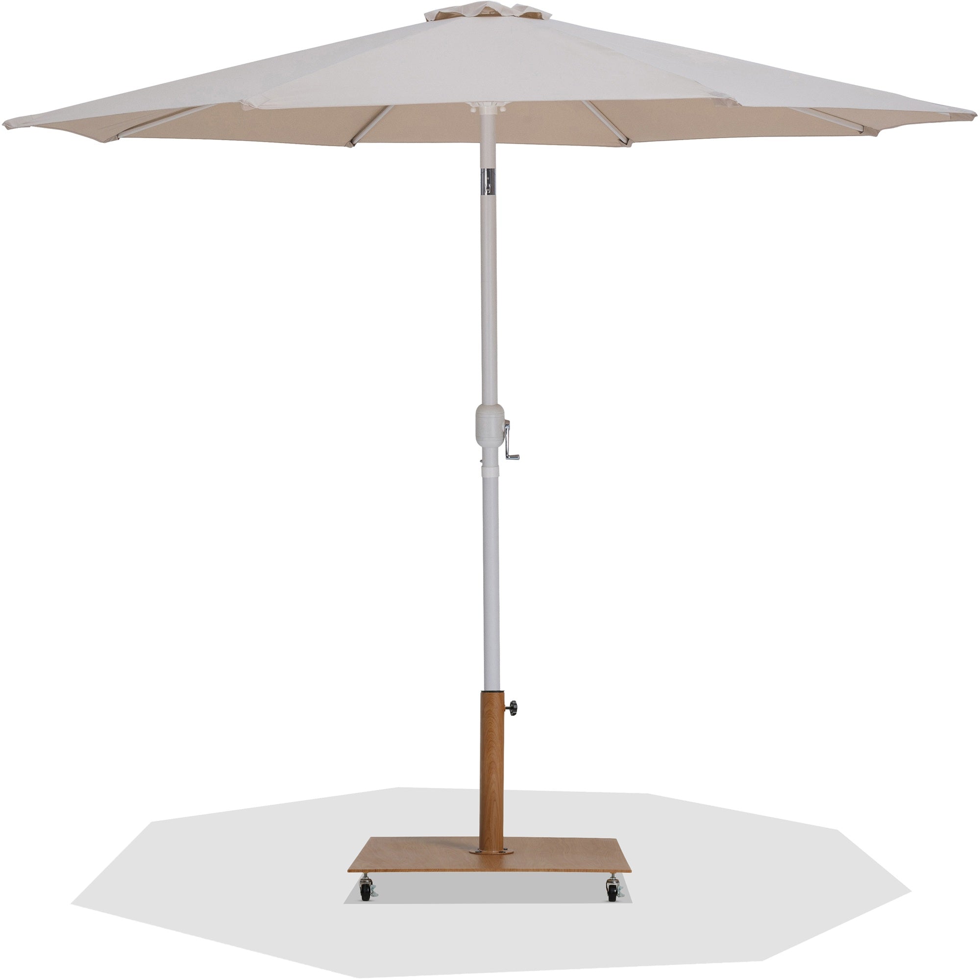 Fiji Water Resistant Fabric And Aluminum Patio Umbrella With Base Set