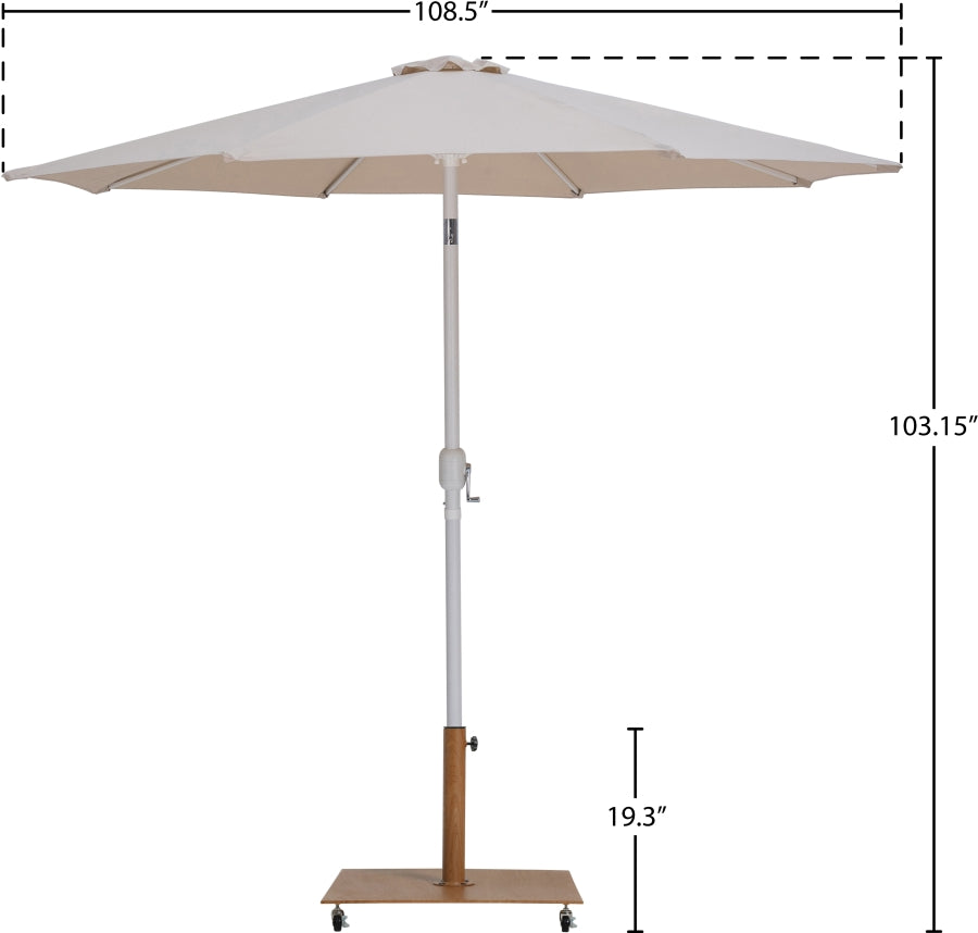 Fiji Water Resistant Fabric And Aluminum Patio Umbrella With Base Set