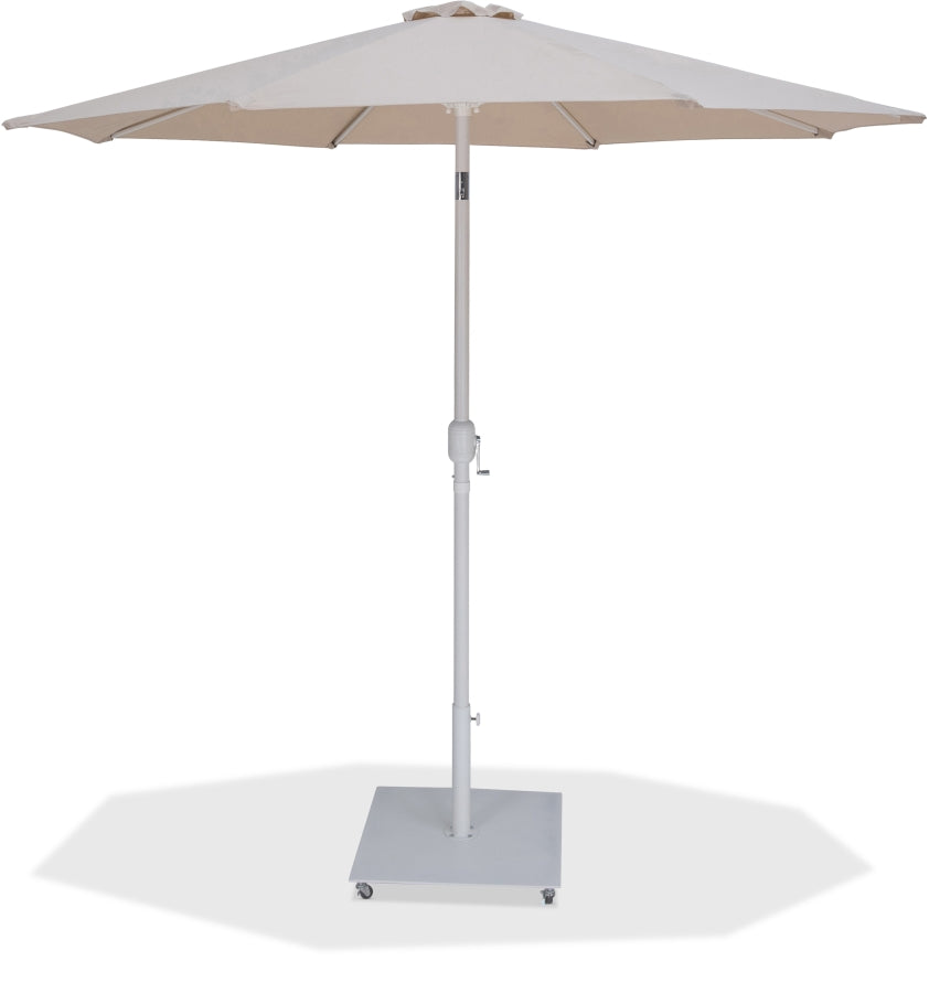 Fiji Water Resistant Fabric And Aluminum Patio Umbrella With Base Set