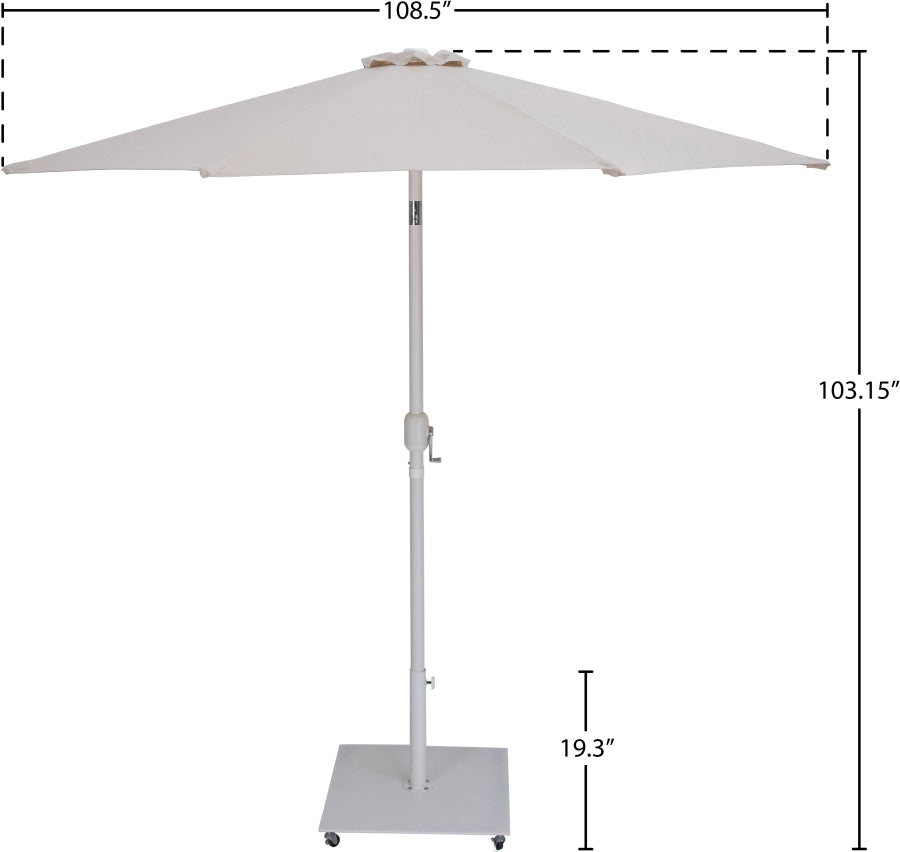 Fiji Water Resistant Fabric And Aluminum Patio Umbrella With Base Set