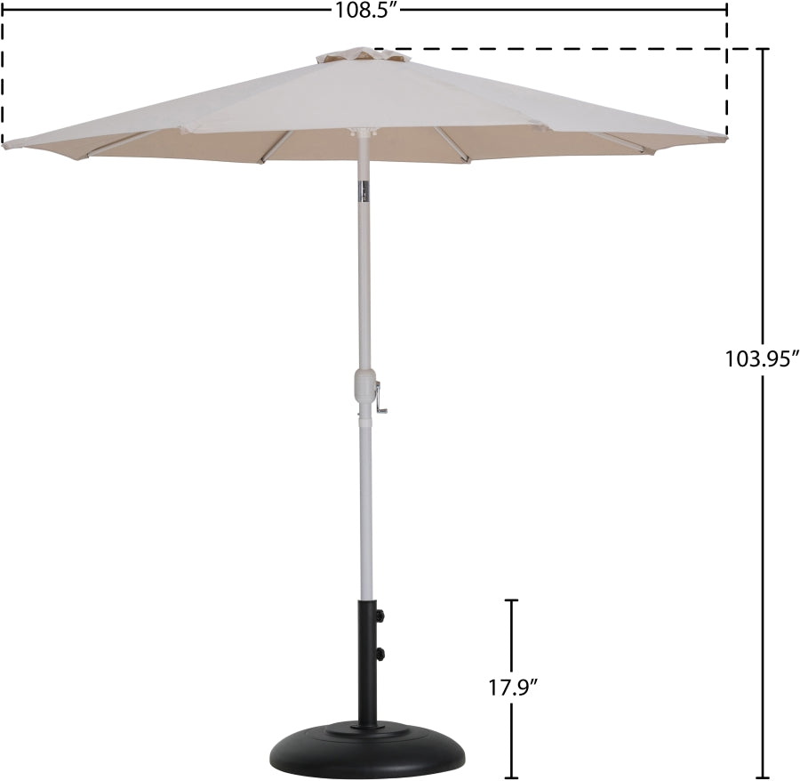 Fiji Water Resistant Fabric And Aluminum Patio Umbrella With Base Set