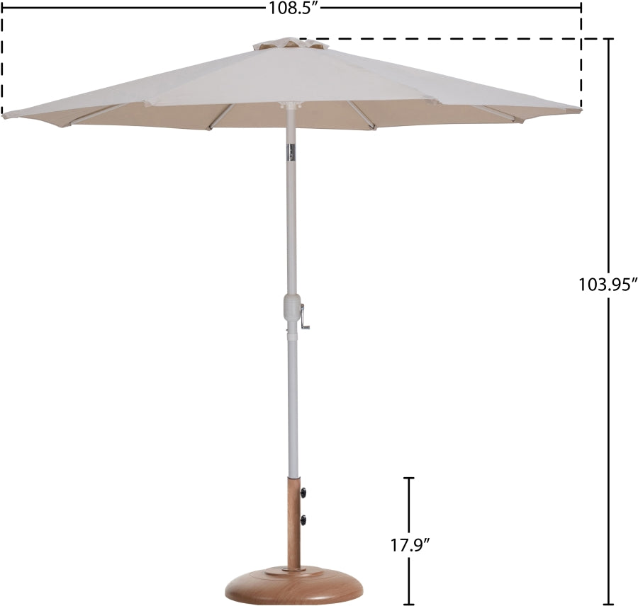 Fiji Water Resistant Fabric And Aluminum Patio Umbrella With Base Set