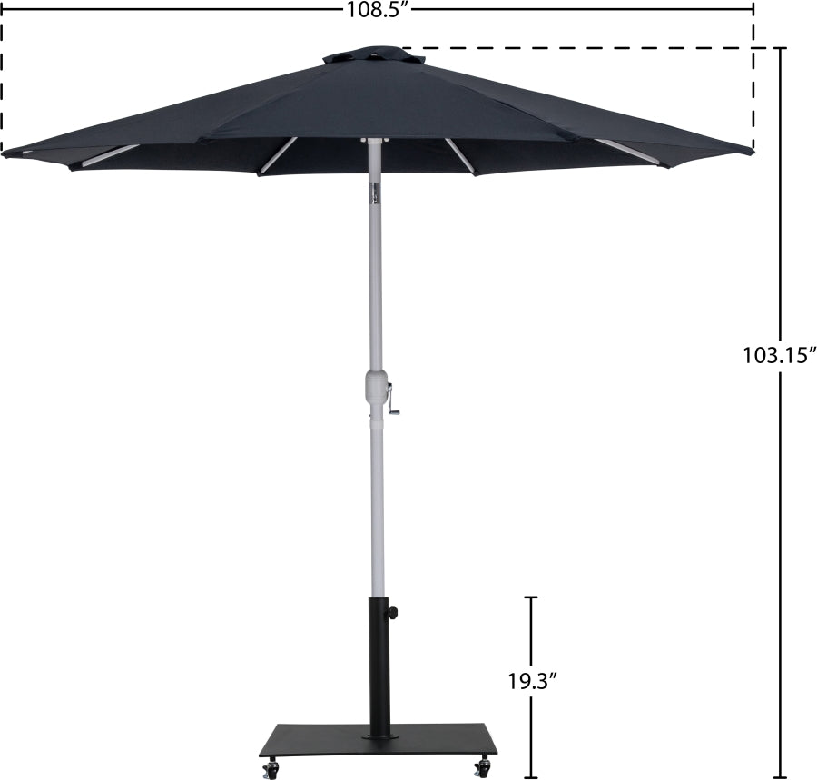 Fiji Water Resistant Fabric And Aluminum Patio Umbrella With Base Set