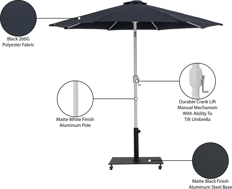 Fiji Water Resistant Fabric And Aluminum Patio Umbrella With Base Set