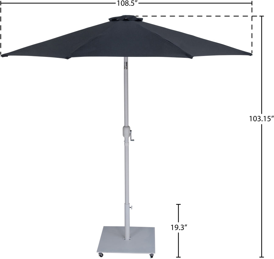 Fiji Water Resistant Fabric And Aluminum Patio Umbrella With Base Set